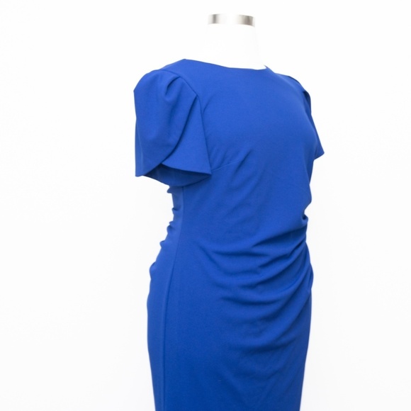 XSCAPE. Plus Size Tulip-Sleeve Gathered-Waist Gown - Picture 10 of 14